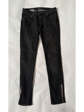 Converse One Star Black Moto Skinny Jeans 31 Ankle Zip Y2K